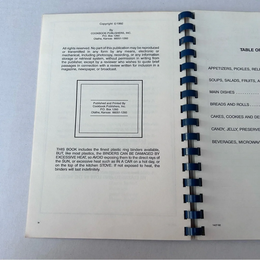 Neosho Rapids School PTO Vintage Cookbook 1992 Community Recipes Spiral
